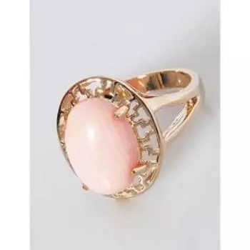 Кольцо с кораллом "Греческое", позолота с родирование, размер 19