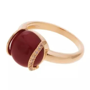 Кольцо с красным агатом "Элана" размер 16