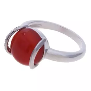 Кольцо с красным агатом "Элана" размер 16