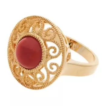 Кольцо с красным агатом "Восточное солнце" размер 16