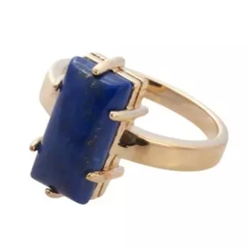 Кольцо с лазуритом "Марго", позолота с родированием, размер 19