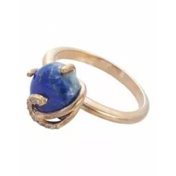 Кольцо с лазуритом "Версаль", позолота с родированием , размер 16