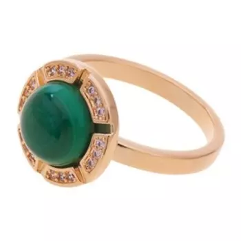 Кольцо с малахитом "Луна" размер 16