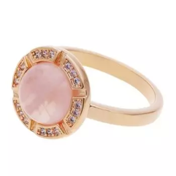 Кольцо с розовым кварцем "Луна" размер 16