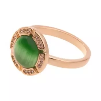 Кольцо с зеленым кошачьим глазом "Луна" размер 16