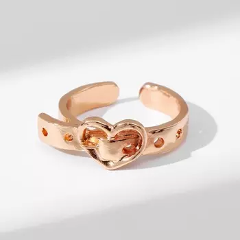 Кольцо «Сердце» ремень, цвет золото, безразмерное