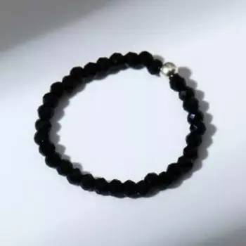 Кольцо шар №2 гранёный "Шпинель", цвет чёрный, размер МИКС