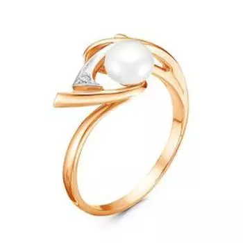 Кольцо "Сирена", розовое золочение, 17,5 размер