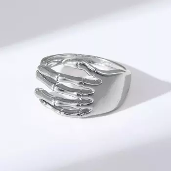 Кольцо «Скелет» кисть, цвет серебро, безразмерное