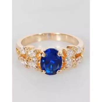 Кольцо со шпинелью "Кабошон с косичкой", позолота с родированием , размер 16