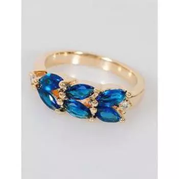 Кольцо со шпинелью "Колосок", позолота с родированием , размер 16