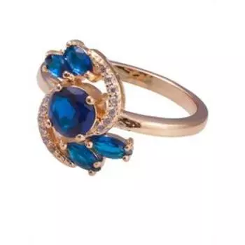 Кольцо со шпинелью "Королевский блеск", позолота с родированием , размер 16