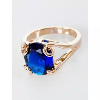 Кольцо со шпинелью "Лагуна", позолота с родированием , размер 16