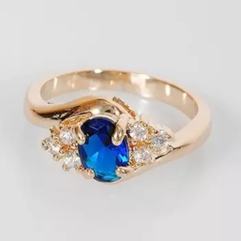 Кольцо со шпинелью "Ромбы", позолота с родированием, размер 19