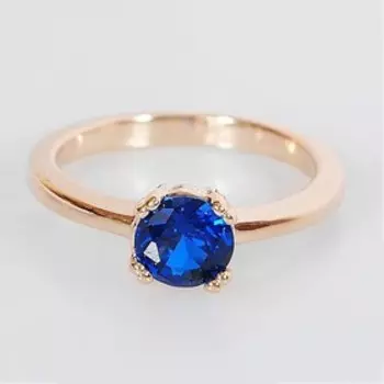 Кольцо со шпинелью "Соло", позолота с родированием, размер 17