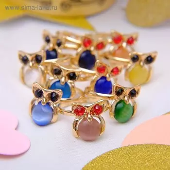 Кольцо «Совушки», цвет МИКС, безразмерное