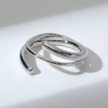 Кольцо "Спираль" линия, цвет серебро, безразмерное