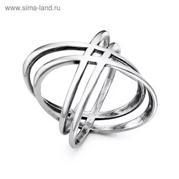 Кольцо "Спутники", посеребрение с оксидированием, 17,5 размер