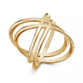 Кольцо "Спутники", розовое золочение, 17,5 размер