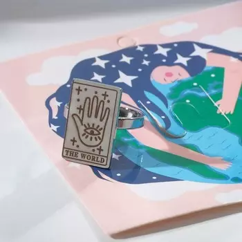 Кольцо «Таро» мир, цвет серебро, 17 размер