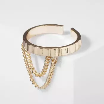 Кольцо «Тренд» цепочки, цвет золото, безразмерное
