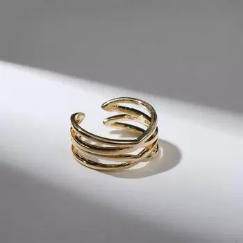 Кольцо "Тренд" симбиоз, цвет золото, безразмерное