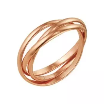 Кольцо "Три нити", позолота, 18 размер