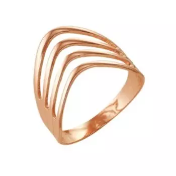 Кольцо "Угол" розовое золочение, 17 размер