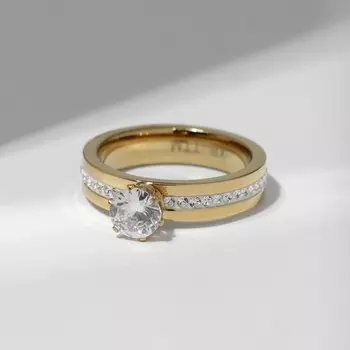 Кольцо XUPING изыск, цвет белый в золоте, размер 18