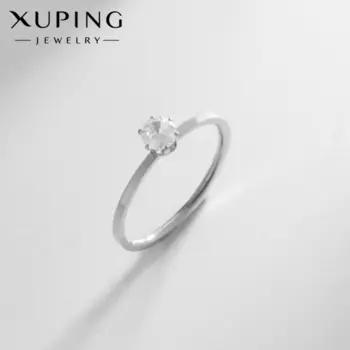 Кольцо XUPING мерцание, цвет белый в серебре, размер 18