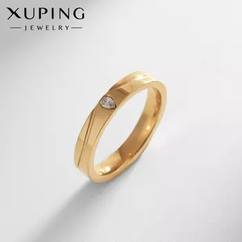 Кольцо XUPING отблеск, белое в золоте, размер 17