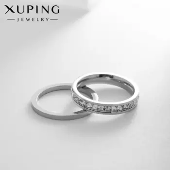 Кольцо XUPING перелив света, белое в серебре, размер 19