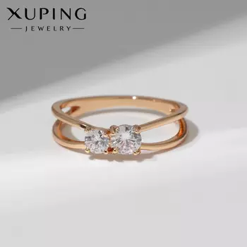 Кольцо XUPING сплетение, цвет белый в золоте, размер 19