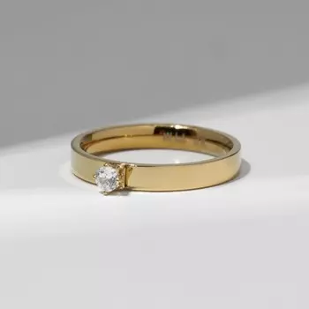 Кольцо XUPING стандарт, цвет белый в золоте, размер 17