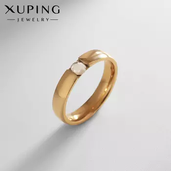 Кольцо XUPING свечение, белое в золоте, размер 17