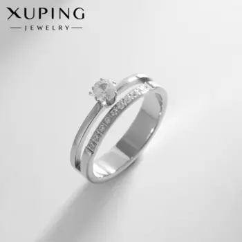 Кольцо XUPING сверкание, цвет белый в серебре, размер 17