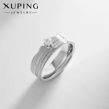 Кольцо XUPING венец, белое в серебре, размер 17