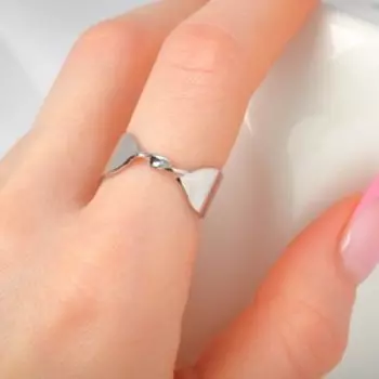 Кольцо "Завитки" , цвет серебро, безразмерное