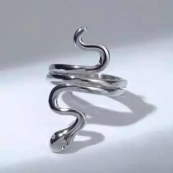 Кольцо «Змея» спиралька, цвет серебро, безразмерное