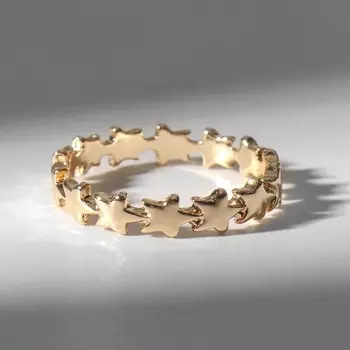 Кольцо «Звёзды» ряд, цвет золото, размер 18