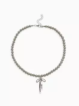 Колье «Бантик» нежность, цвет серебро