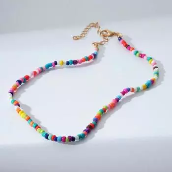 Колье "Бисер" эмоции, цветное, 30 см
