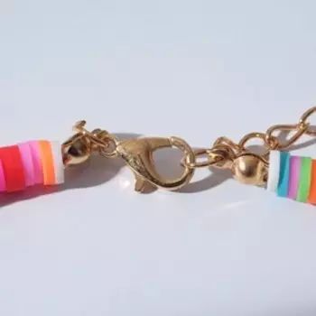 Колье "Бисер" ракушка, цветной в золоте, 45 см