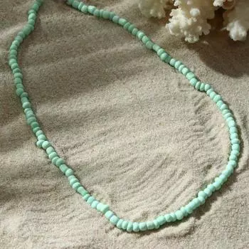 Колье "Бисер" тренд минимал, цвет мятный, 40 см