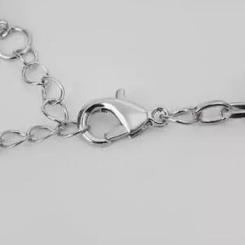 Колье "Цепь" элемент, цветок, цвет радужный в серебре ,45см