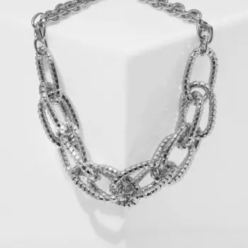 Колье «Цепь» эксклюзив, цвет серебро, 45 см