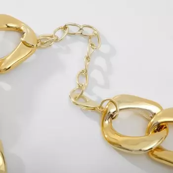 Колье «Цепь бруклин» крупные звенья, цвет жёлтое золото, 50 см