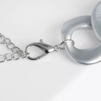 Колье «Цепь бруклин» крупные звенья, цвет матовое серебро, 50 см