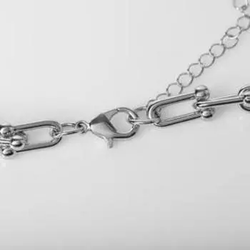 Колье «Цепь» фьюче, цвет серебро, L=52 см