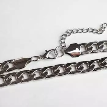 Колье «Цепь голден» рисунок, цвет серебро, 45 см